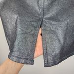 Baccini Silver Metallic Jean Skirt Denim Pencil Straight Stretch Skirt Size 8 Photo 6