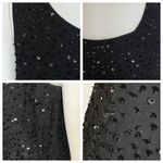 Vintage 90s Black 100% Silk Beaded Sequin Going Out Top S/M Whimisigoth Gothic Size M Photo 11