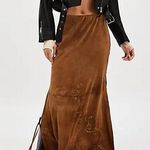 Free People Nigel Preston Hand-Painted Lambskin Suede Maxi Skirt Photo 15
