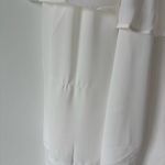 Off the Shoulder White Tiered Flowy Midi Dress Bridal Shower Wedding Maternity Size M Photo 6