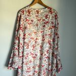 Natural Life  Sheer Multi Floral V-Neck Tiered Long Bell Sleeve Maxi Dress XS Photo 8