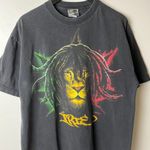 Vintage Y2K ODM Lion Graphic Tee T Shirt Black XL Extra Large Reggae Graphic Photo 8