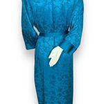 Victoria's Secret Vintage Robe Gold Label Women Floral Blue Teal Sz Small Lounge Photo 1