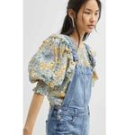 Paige Blue Sierra Denim Distressed Crop Frayed Jeans Romper Jumpsuit Overalls 24 Photo 1