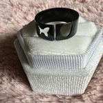 Stainless Steel Black Shiny Finish Adjustable Ring Size 7 Photo 0