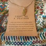 Gold Feather Pendant Necklace “Light as a Feather” Adjustable Chain Boho Gift Photo 0