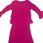 David Dart Fuchsia pink two piece blouse and maxi skirt. Size Small. Rayon. Photo 2