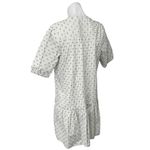 Ann Taylor  LOFT White Green Striped Polka Dot Button Down Mini Shirt Dress Sz S Photo 4