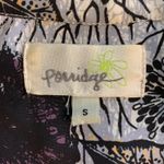 Porridge Women's Floral Print Long Sleeve Dress Small Button Down Oversized Black Photo 2