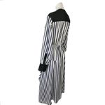 NEW Argent Black White Striped Button Long Sleeve Midi Maxi A Photo 1