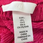 H&M Hot Pink Smocked Midi Dress Ruffle Trim Spaghetti Strap Sundress Women Large Photo 3