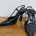 Emporio Armani Black Patent Leather Strappy Italian Made High Heels Size 37.5 Photo 0