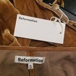 Reformation ππ Rimini Velvet Dress ~ Gold XL NWT Photo 13