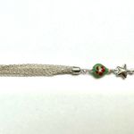 Cute Heart Shaped Enamel Over Startling Silver 925 Hearts Bracelet 7 Inch VTG Photo 5