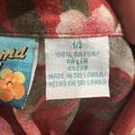 Bahama Beach Size 14 Shirt Dress Red Floral Print Button Up Sleeveless Women’s Photo 2