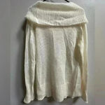 Ann Taylor Y2K  Loft Wool Blend Beaded Cowl Sweater | Cream & Silver | Size L Photo 10