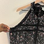 Maeve Anthropologie Lace Ruffle Trim Floral Sleeveless Halter Neck Top Size XL Photo 4