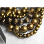 Chico's NWT  Multi Strand Brass Tone Beaded 6" Stretch Boho Stack Bracelet Photo 3