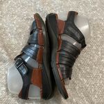 Ariat  Black Brown‎ Woven Leather Small Wedge Buckle Strap Sandal Size 8 Photo 6