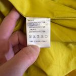 Chartreuse Pleated Wrap Dress Long Sleeve Asym Hem Midi Yellow Women Gold Size M Photo 9