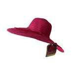 Panama Jack Wide Brimmed Sun Hat Hot Pink Paper Braid NWT Photo 2