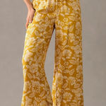 By Anthropologie Viscose Pull On Elastic Waist Plus Size Boho floral wide leg White Photo 0