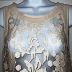ASTR Women's Light Peach Back Zip Floral Sheer Lace Tank EUC Size Small Photo 2