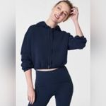 Spanx ® AIRESSENTIALS NAVY BLUE CINCHED HOODIE CROPPED SOFT BREATHABLE MEDIUM Photo 2