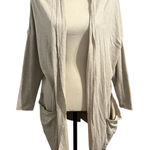 Pact  Wmns Beige Organic Cotton Ribbed Sleeve Open Front Cardigan Sweater Sz M/L Photo 0