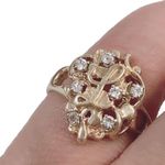 Vintage Cursive Letter L Tested 14k 14KT Yellow Gold Nugget Ring Sz 7 Photo 5