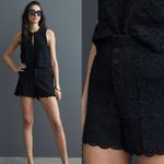 Anthropologie NWT $120 x Maeve Crochet Eyelet Button Front Shorts 0 Photo 2