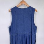 Jane Ashley Vintage  Button Front Denim Jumper Dress Womens Large Blue Cotton Photo 8