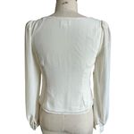 LPA Long Sleeve Square Neck Blouse Top Off White Size Medium Photo 4
