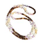 Vintage Puca Shell Necklace Coconut Shell White Pink Purple No Clasp Surfer 30" Photo 3