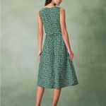 Rihoas Green V Neck Floral Button Midi Dress Size M Photo 5