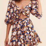 AMUR Size 6 Blue Floral Print Medina Cut Photo 0