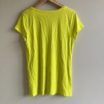 Ann Taylor  Tee Shirt Top Yellow Womens Size L V Neck‎ Cap Sleeve Photo 3