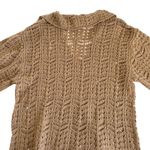 Simple Threads Tan Crochet Knit Polo Mini Dress Womens Small/Medium Vacation NWT Photo 5