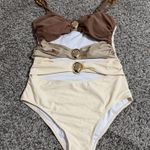 B2priy. B2prity One Piece Swimsuit for Women Cutout Monokini Color Block Bathing Suit Ruched Sexy Swimwear Photo 6