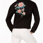 Say What? Say What ? Embroidered Floral Denim Jacket Size Small Photo 1