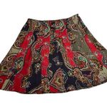 Chico's CHICO’S Flared Skirt Silk Paisley Boho Artsy Knee Length Colorful women's size 3 Photo 2