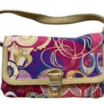 Coach  Poppy C‎ Metallic Layla Graffiti Metallic Demi Satchel Shoulder Swing Bag Photo 0