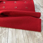 Liz Claiborne  Womens L Jacket Peacoat Red 100% Wool Double Breasted Buttons Photo 8