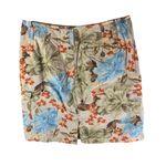 Eddie Bauer Skirt Khaki Cotton Pockets Floral Beige Blue Red 6 Photo 1
