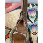 Anuschka Anna by Stained Glass Butterfly Hand-Painted Leather Large Satchel Photo 11