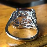 Rose De France Amethyst Sterling Silver Cocktail Ring Size 10 Purple Photo 5