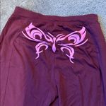 Urban Outfitters  Butterfly Print Flared Wine Red Pants SIZE M Photo 5