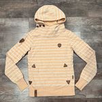 Naketano Women’s Orange Striped Hooded Sweatshirt With Pockets Size Small Photo 0