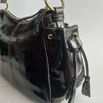 Dooney & Bourke Patent Leather Shoulder Hobo Bag - Charcoal Photo 5
