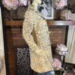 VINTAGE 1960'S UNION MADE CREAM BEIGE & GRAY CHEVRON PRINT PEA COAT (S) Photo 3